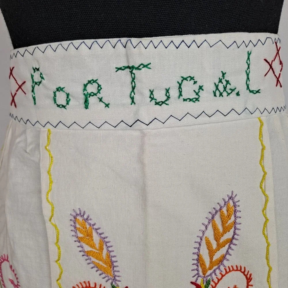VTG Portugal Traditional Folk Art Embroidered Apron